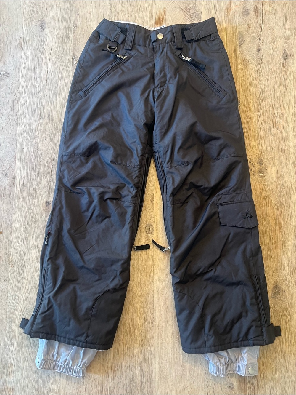 Turbine Girls Snowboard Ski Pants Black Insulated Cargo Waterproof Size S